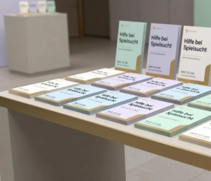 Informationsmaterial zu Hilfsangeboten und Beratungsstellen für Spielsucht in Österreich