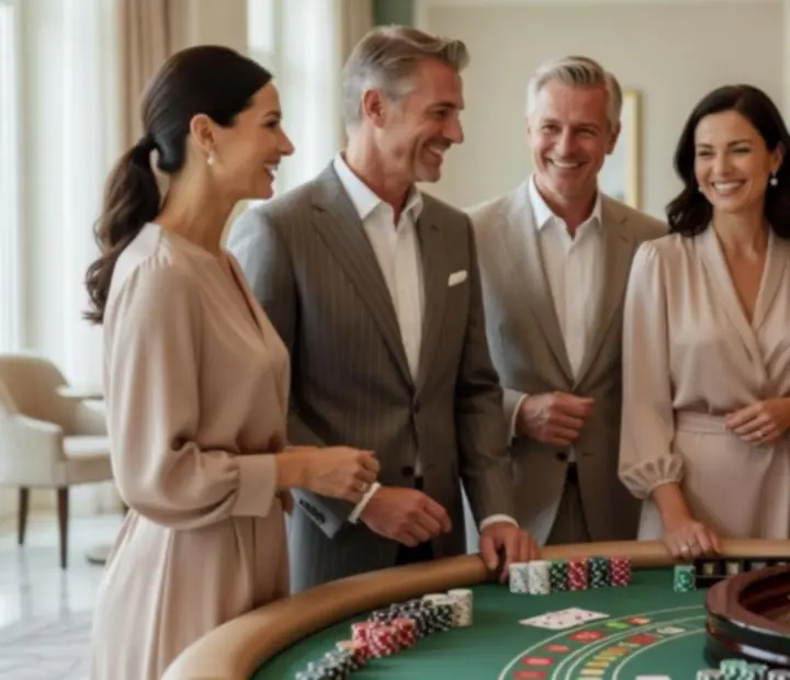 Gäste genießen einen stilvollen Casinoabend